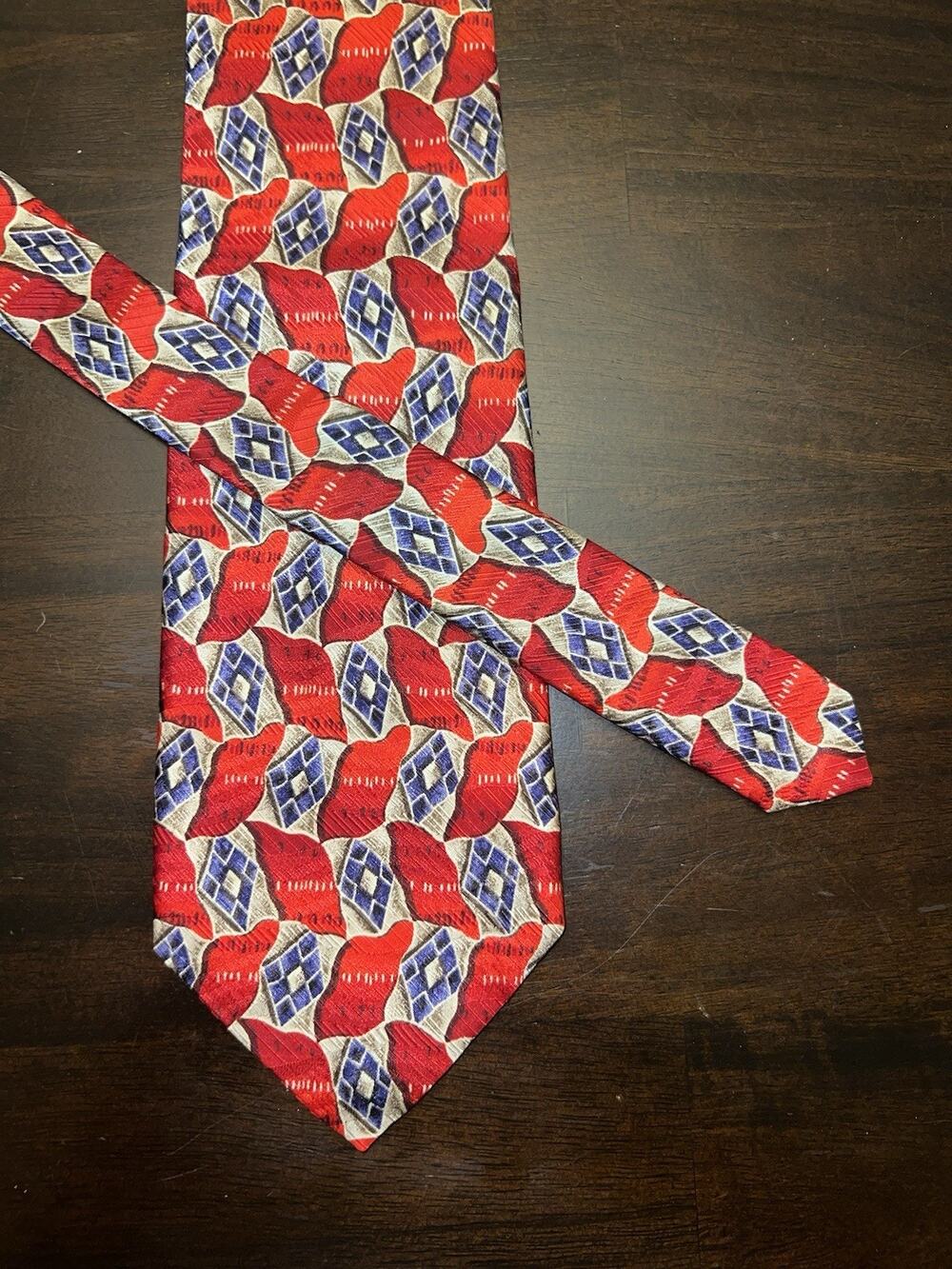 ROBERT TALBOTT Tie Best of Class Parisian Red Silk Hand Sewn Necktie Designer